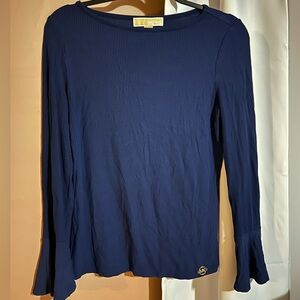 Michael Kors Navy Top with Gold Accents